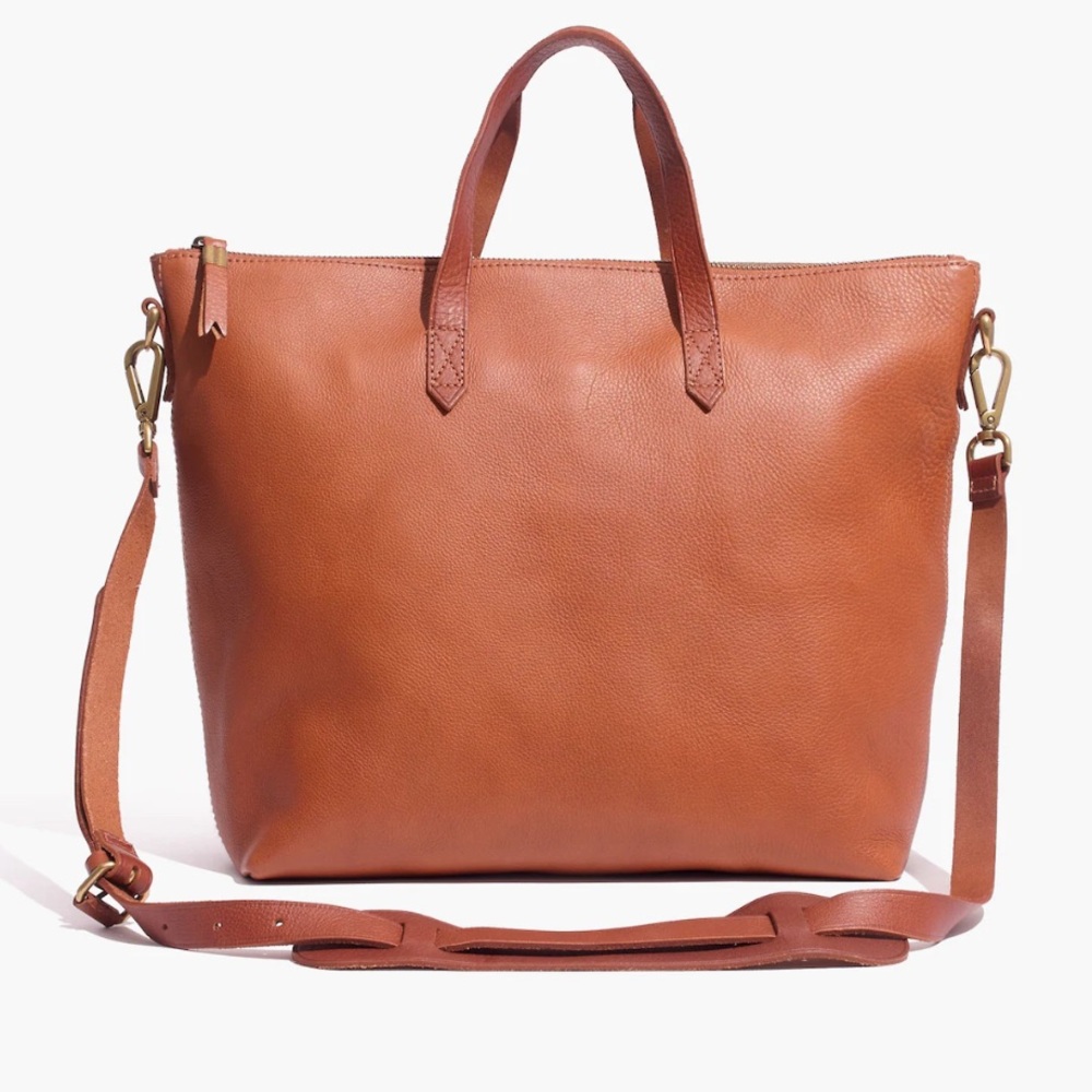 Madewell Transport Satchel in English saddle leather